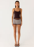 Danni Micro Shorts - Chocolate Stripe